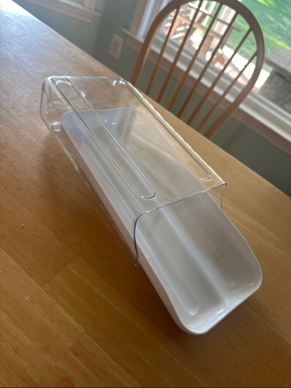 Clear Acrylic and White Egg Holder Dish